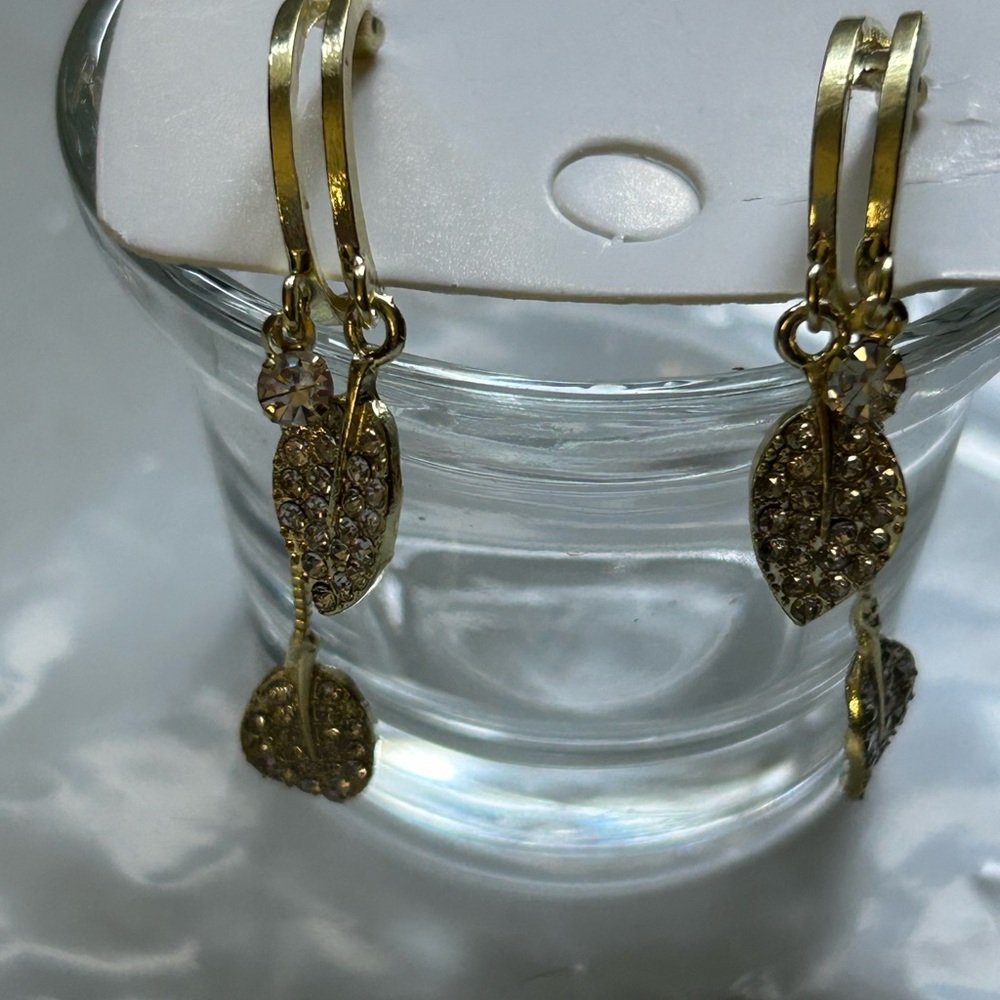 Gold Leaf Dangle Earrings